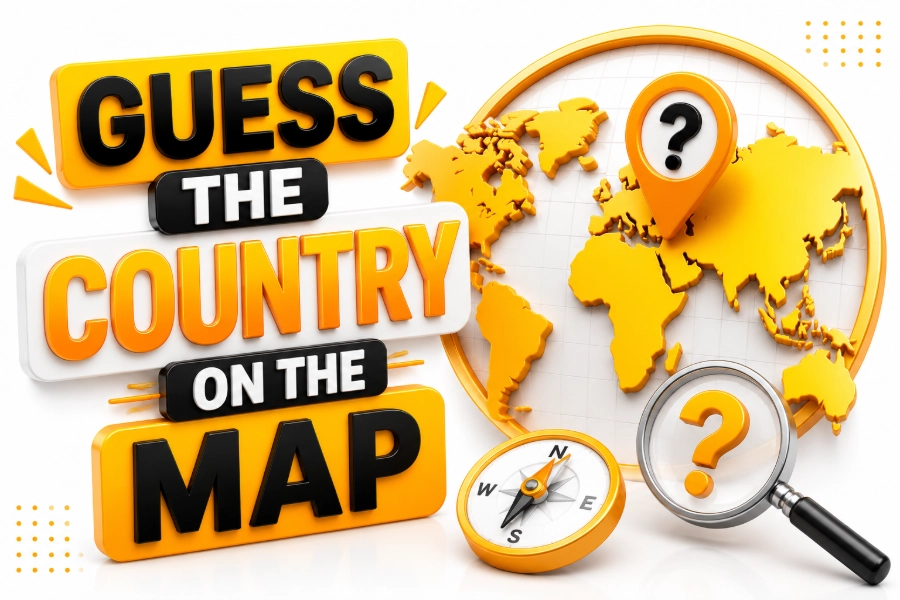 Guess the Country on the Map : Geography Skills with Fun Map